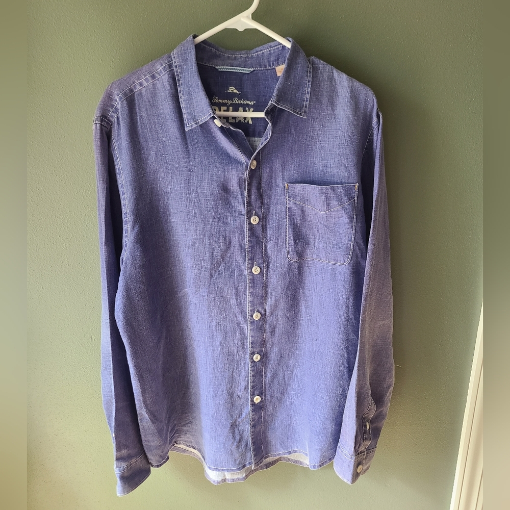 Tommy Bahama 100% Linen Button Down Shirt, Size Medium